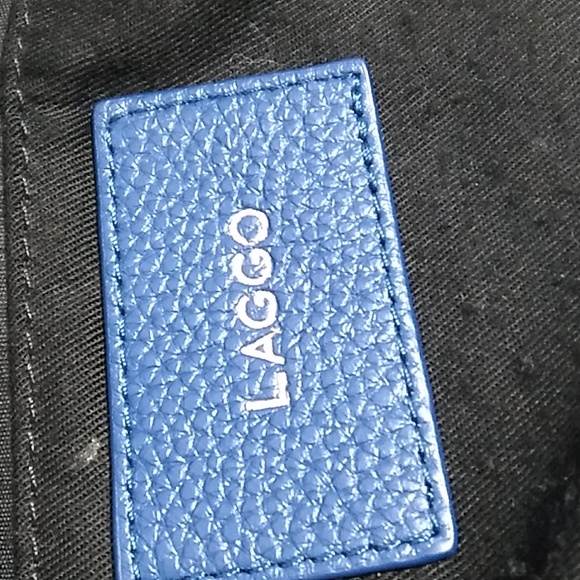 Authentic Laggo Genuine Blue Leather Hobo Shoulder Bag - Picture 14 of 16